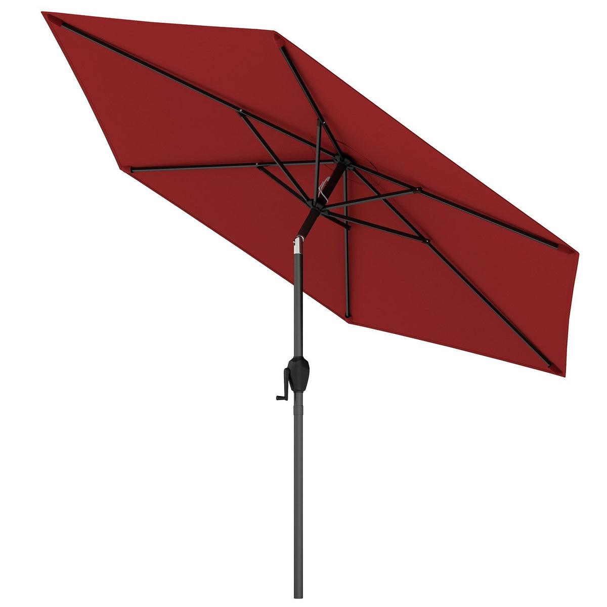 7.5 feet Outdoor Patio Heavy Duty Market Umbrella with Push Button Tilt-Burgundy view 4