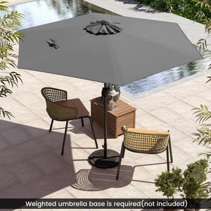 7.5 feet Outdoor Patio Heavy Duty Market Umbrella with Push Button Tilt-Gray view 2