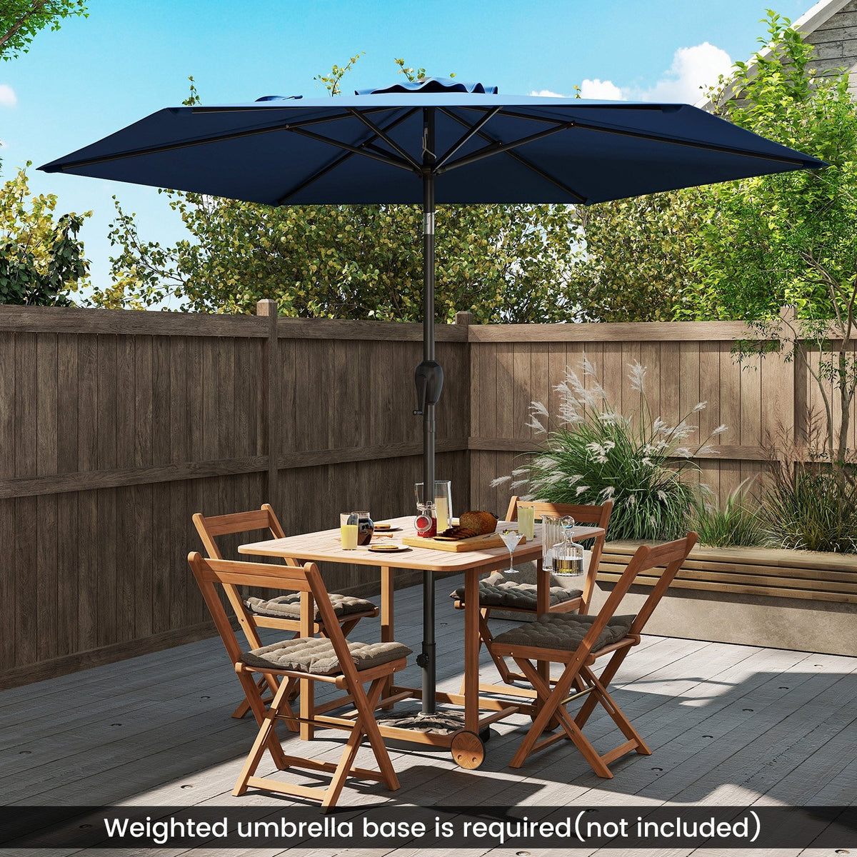 7.5 feet Outdoor Patio Heavy Duty Market Umbrella with Push Button Tilt-Navy view 3