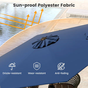 7.5 feet Outdoor Patio Heavy Duty Market Umbrella with Push Button Tilt-Navy view 8