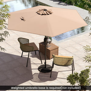 7.5 feet Outdoor Patio Heavy Duty Market Umbrella with Push Button Tilt-Tan view 2