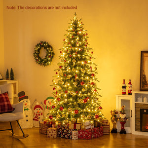 7.5 Feet Pre-Lit Artificial Christmas Tree Hinged Xmas Tree with LED Lights view 6