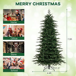 7.5 Feet Pre-Lit Artificial Christmas Tree with Warm White LED Lights view 4