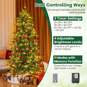 7.5 Feet Pre-Lit Artificial Christmas Tree with Warm White LED Lights view 8