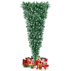 7.5 Feet Pre-Lit Snowy Upside Down Christmas Tree 1100 Tips view 7