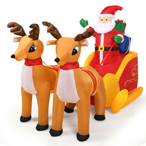 7.5 Feet Waterproof Outdoor Inflatable Santa with Double Deer and Sled view 4