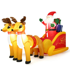 7.5 Feet Waterproof Outdoor Inflatable Santa with Double Deer and Sled view 9