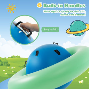 7.5 Foot Giant Inflatable Dome Rocker Bouncer with 6 Built-in Handles for Kids-Green view 6