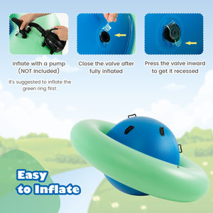 7.5 Foot Giant Inflatable Dome Rocker Bouncer with 6 Built-in Handles for Kids-Green view 7