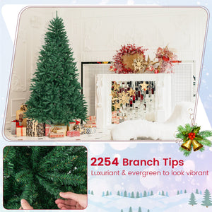 7.5 Feet Artificial Christmas Tree with Folding Metal Stand view 7