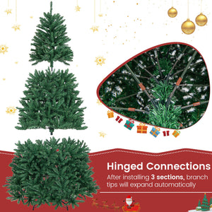 7.5 Feet Artificial Christmas Tree with Folding Metal Stand view 8