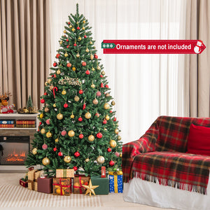 7.5 Feet Artificial Christmas Tree with Folding Metal Stand view 9