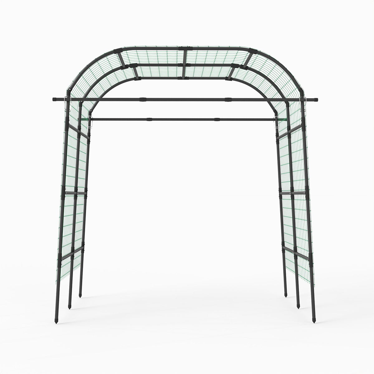 7.5 FT Tall Metal Garden Arch Trellis for Climbing Plants Outdoor-Black view 4