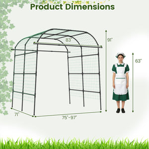 7.5 FT Tall Metal Garden Arch Trellis for Climbing Plants Outdoor-Black view 5