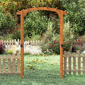 7/7.5 Feet Garden Arch Wooden Arbor Outdoor Wood Trellis for Climbing Plants-7.5 FT view 2