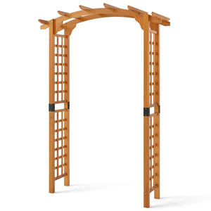 7/7.5 Feet Garden Arch Wooden Arbor Outdoor Wood Trellis for Climbing Plants-7.5 FT view 4