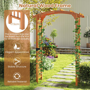 7/7.5 Feet Garden Arch Wooden Arbor Outdoor Wood Trellis for Climbing Plants-7.5 FT view 9