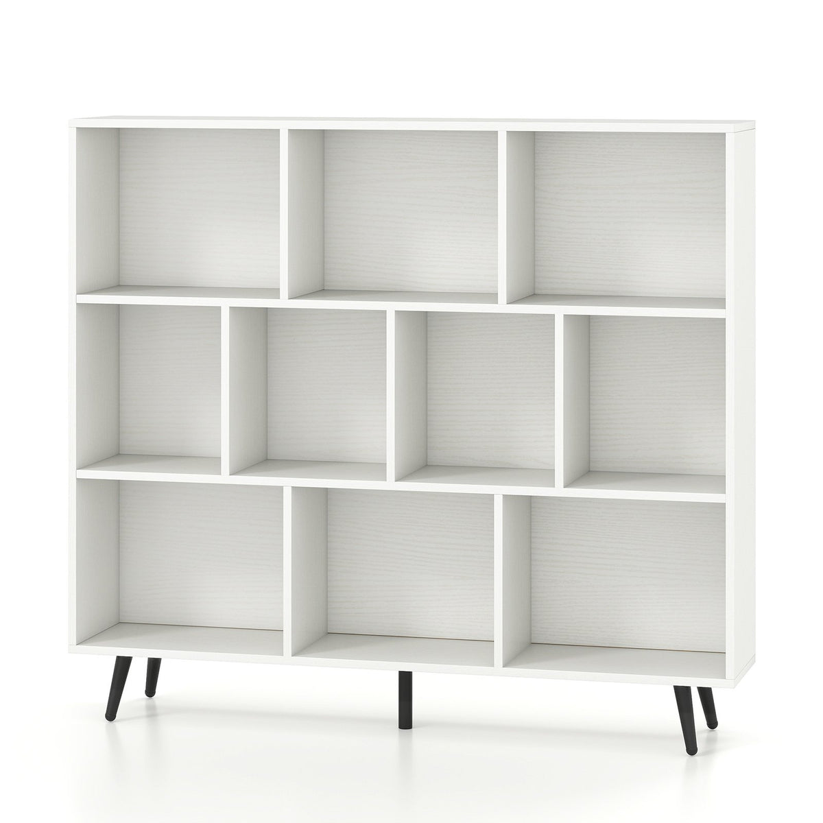 7/8/10-Cube Bookcase with 5 Tapered Metal Legs-10 Cubes view 4