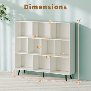7/8/10-Cube Bookcase with 5 Tapered Metal Legs-10 Cubes view 5
