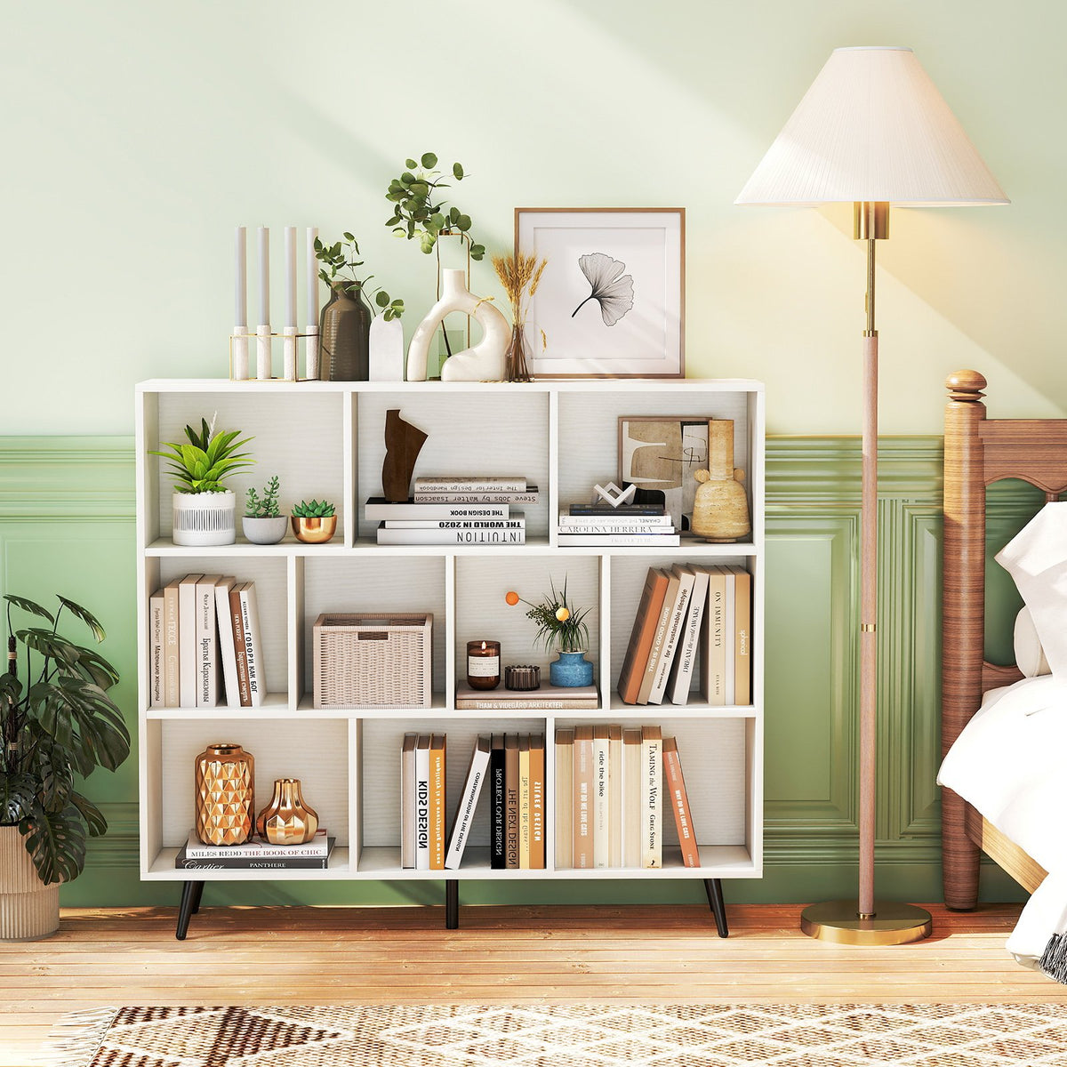 7/8/10-Cube Bookcase with 5 Tapered Metal Legs-10 Cubes view 6