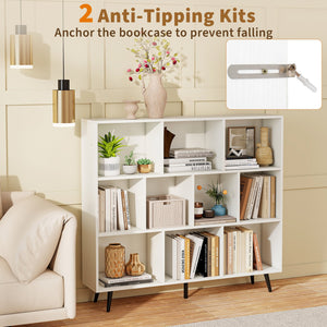 7/8/10-Cube Bookcase with 5 Tapered Metal Legs-10 Cubes view 8