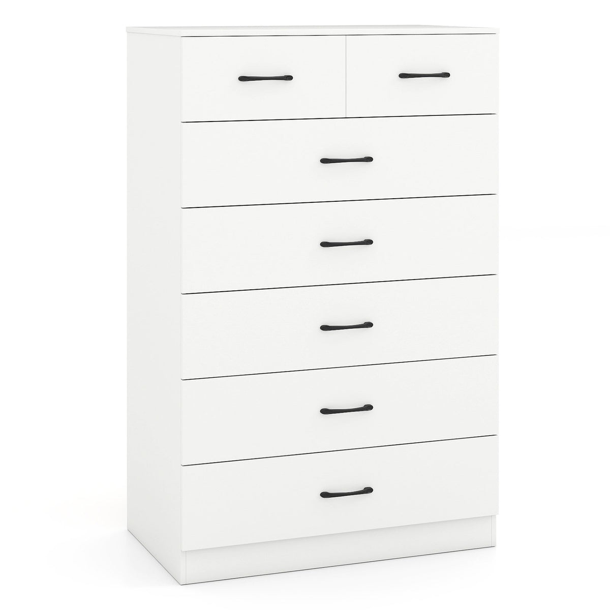 7-Drawer Tall Dresser with Metal Handles and Anti-Tipping Kits-White view 4