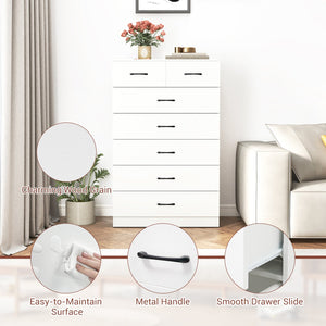 7-Drawer Tall Dresser with Metal Handles and Anti-Tipping Kits-White view 9