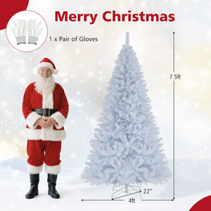 7 Feet Artificial Christmas Tree Hinged Pre-Lit Xmas Tree with 11 Lighting Modes view 5