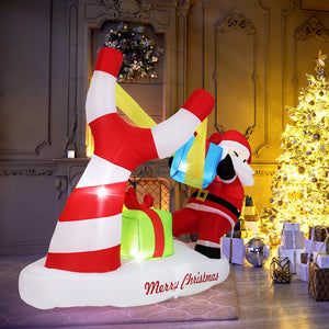 7 Feet Christmas Inflatables Santa with Slingshot and Built-in LED Lights Outdoor Decoration view 6