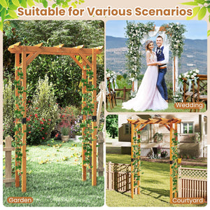 7/7.5 Feet Garden Arch Wooden Arbor Outdoor Wood Trellis for Climbing Plants-7 FT view 8