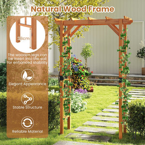 7/7.5 Feet Garden Arch Wooden Arbor Outdoor Wood Trellis for Climbing Plants-7 FT view 9