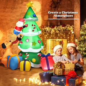 7 Feet Inflatable Christmas Tree Santa Decor with LED Lights view 3
