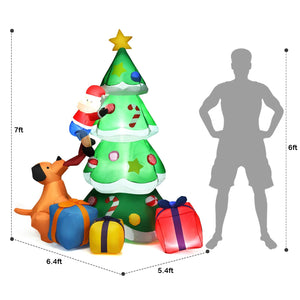 7 Feet Inflatable Christmas Tree Santa Decor with LED Lights view 4