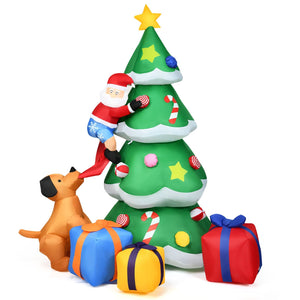 7 Feet Inflatable Christmas Tree Santa Decor with LED Lights view 6