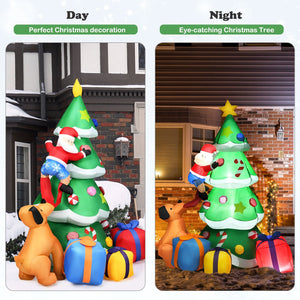 7 Feet Inflatable Christmas Tree Santa Decor with LED Lights view 9