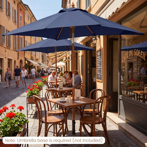 7 Feet Outdoor Rectangular Patio Umbrella with 3 Adjustable Heights-Navy view 2