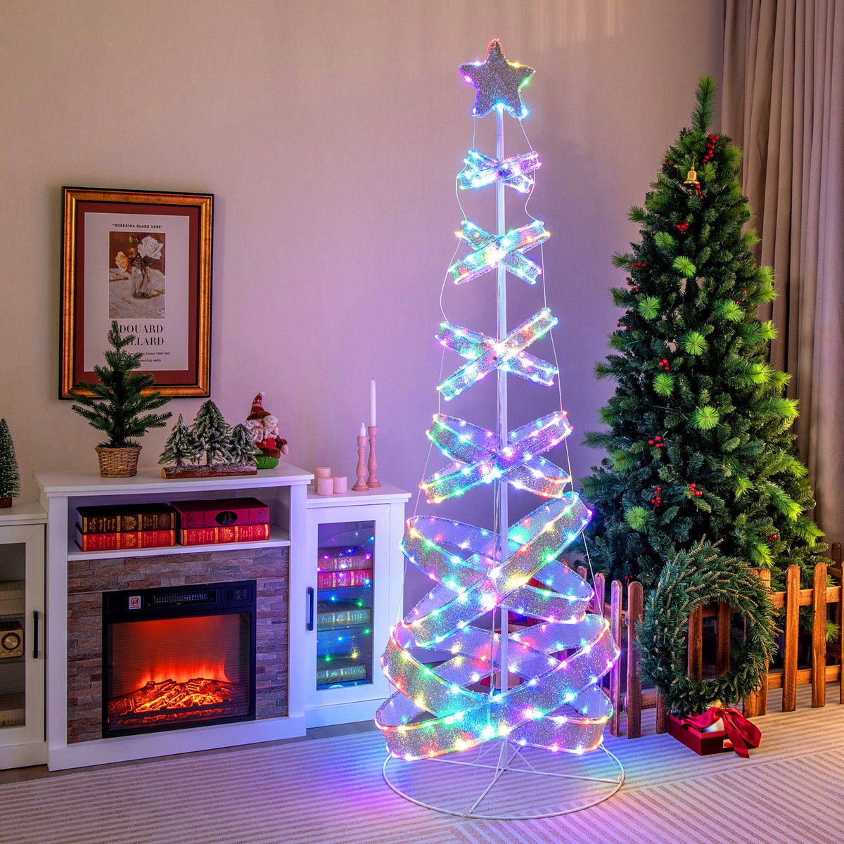 7 Feet Outdoor Spiral Christmas Tree for Party, Xmas New Year Decoration view 2