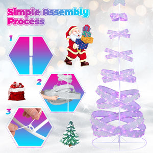 7 Feet Outdoor Spiral Christmas Tree for Party, Xmas New Year Decoration view 9