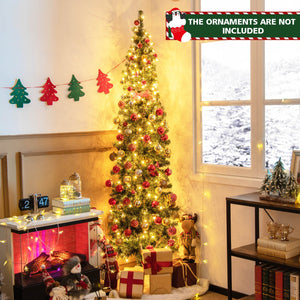 7 Feet Prelit Half-Shape Christmas Tree with 150 Lights view 2