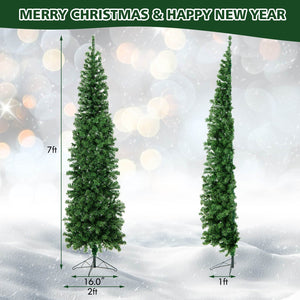 7 Feet Prelit Half-Shape Christmas Tree with 150 Lights view 5