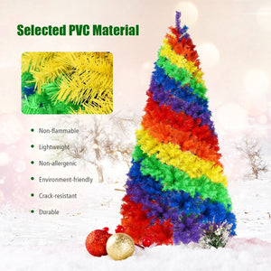 7 Feet Artificial Hinged Traditional Christmas Tree with Metal Stand view 8