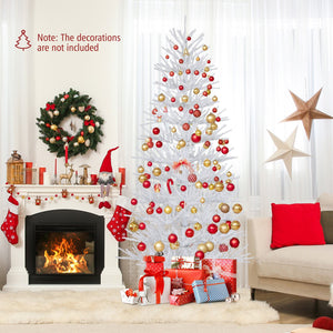 7 FT Artificial Pre-lit Christmas Tree Hinged Xmas Tree with 820 Coral-like Branch Tips view 3