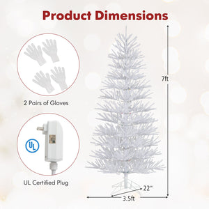 7 FT Artificial Pre-lit Christmas Tree Hinged Xmas Tree with 820 Coral-like Branch Tips view 4