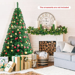 Artificial PVC Hinged Christmas Tree with Solid Metal Stand-7 ft view 2