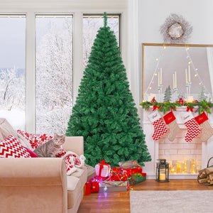 Artificial PVC Hinged Christmas Tree with Solid Metal Stand-7 ft view 3