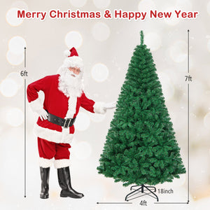 Artificial PVC Hinged Christmas Tree with Solid Metal Stand-7 ft view 4