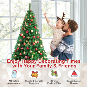 Artificial PVC Hinged Christmas Tree with Solid Metal Stand-7 ft view 7