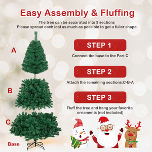 Artificial PVC Hinged Christmas Tree with Solid Metal Stand-7 ft view 8