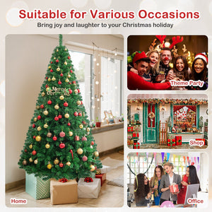 Artificial PVC Hinged Christmas Tree with Solid Metal Stand-7 ft view 9
