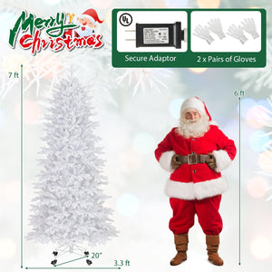 7 FT Artificial Xmas Tree with 1880 PE PVC Branch Tips for Party and Carnival view 5